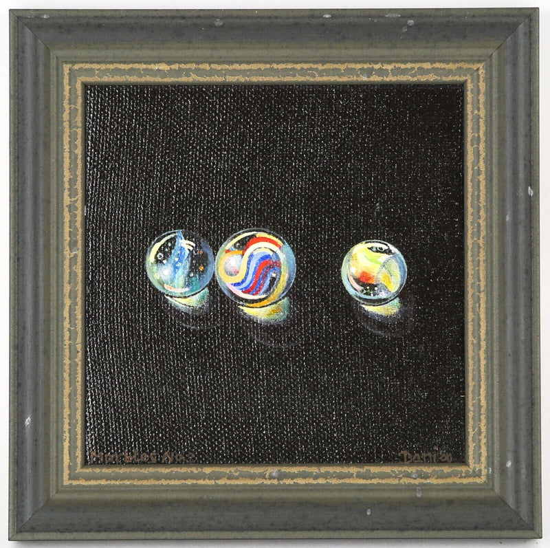 DANI HUMBERSTONE, 'MARBLES No.2', ORIGINAL STILL LIFE OIL PAINTING, SIGNED