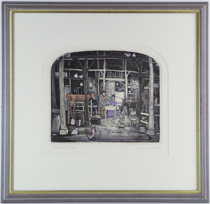 GRAHAM CLARKE, 'STABLE LAD', LIMITED EDITION ETCHING PRINT 138/400, SIGNED