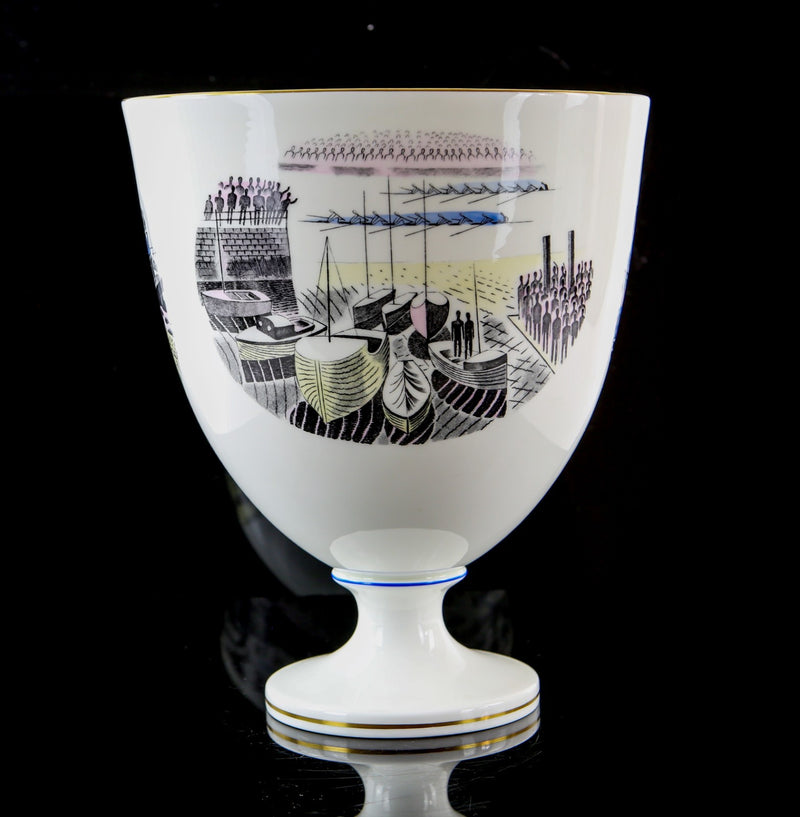 ERIC RAVILIOUS, WEDGWOOD 'BOAT RACE' LARGE GOBLET VASE 30/250, BOXED & COA