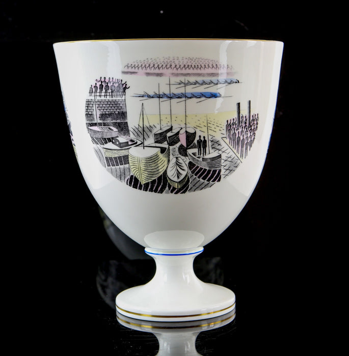 ERIC RAVILIOUS, WEDGWOOD 'BOAT RACE' LARGE GOBLET VASE 30/250, BOXED & COA