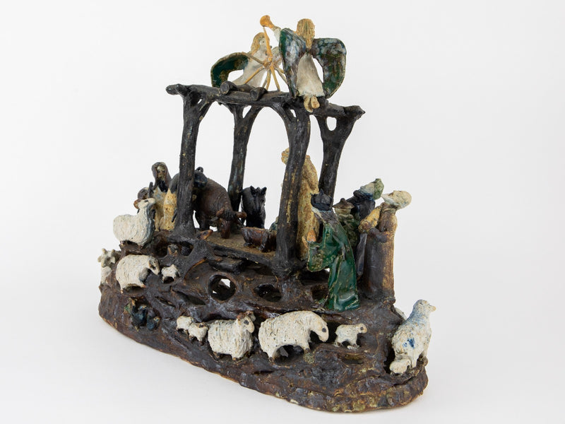 OXSHOTT POTTERY - CHRISTMAS NATIVITY, LARGE STUDIO ART FIGURE MODEL SCULPTURE