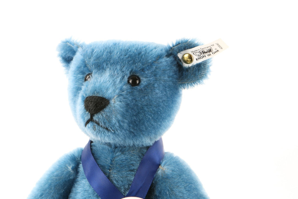 STEIFF 'TEDDYBÄR 1908 BLAU 35' LIMITED EDITION BLUE TEDDY BEAR 420047, BOXED COA
