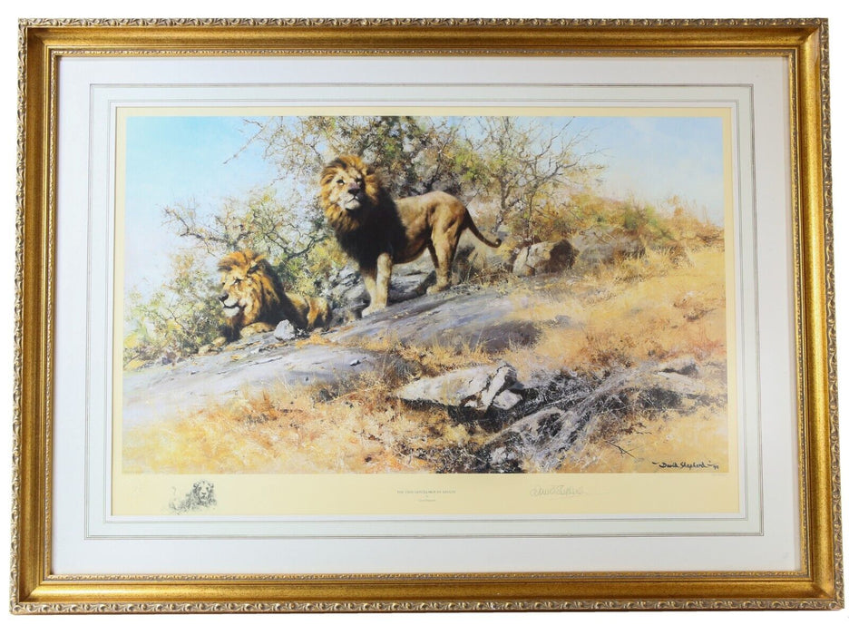 DAVID SHEPHERD 'THE TWO GENTLEMEN OF SAVUTI' LIMITED EDITION LIONS PRINT, SIGNED