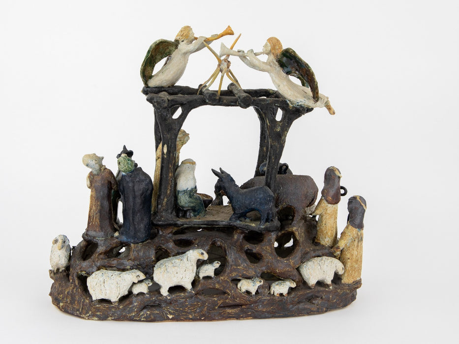 OXSHOTT POTTERY - CHRISTMAS NATIVITY, LARGE STUDIO ART FIGURE MODEL SCULPTURE
