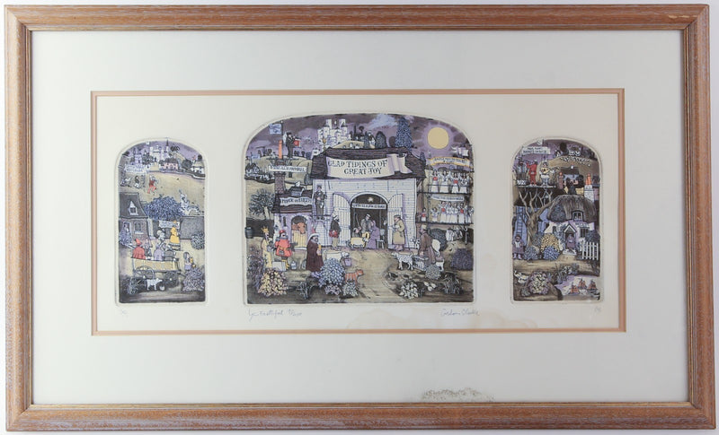 GRAHAM CLARKE 'YE FAITHFUL' LIMITED EDITION TRIPTYCH ETCHING PRINT 97/400 SIGNED