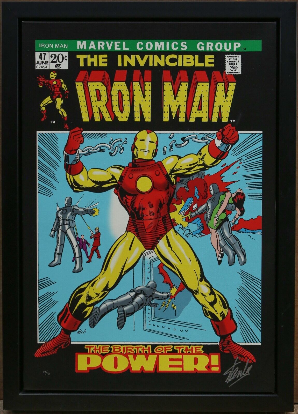 Marvel 'Invincible Iron Man #47' Stan Lee Signed Boxed Canvas