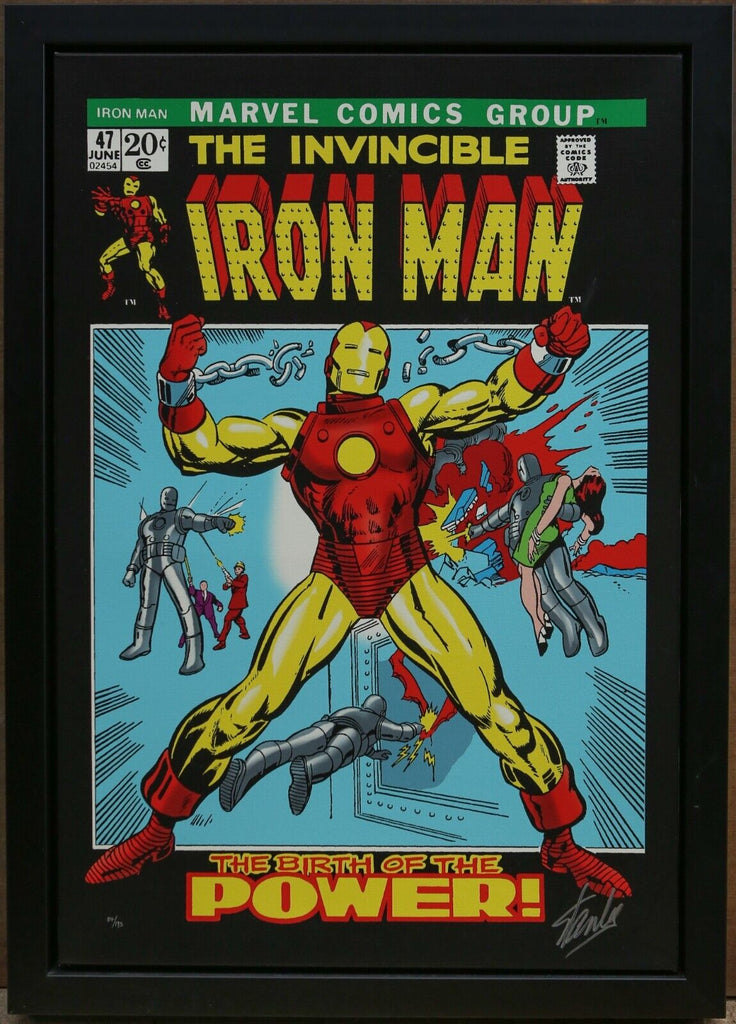 Marvel 'Invincible Iron Man #47' Stan Lee Signed Boxed Canvas