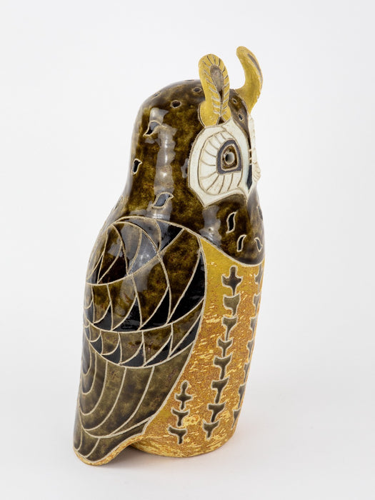 ROSEMARY WREN, OXSHOTT POTTERY - OWL, LARGE STUDIO ART FIGURE MODEL, SIGNED