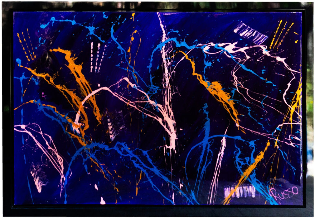 ANTONIO RUSSO, 'FIREWORKS AT DUSK - KANYE WEST', LARGE ABSTRACT ACRYLIC PAINTING