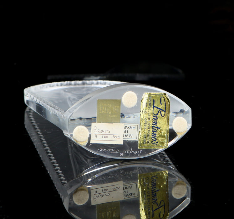 LALIQUE, FRANCE - 'MADONNA AND CHILD' CRYSTAL GLASS PLAQUE MODEL, SIGNED & BOXED