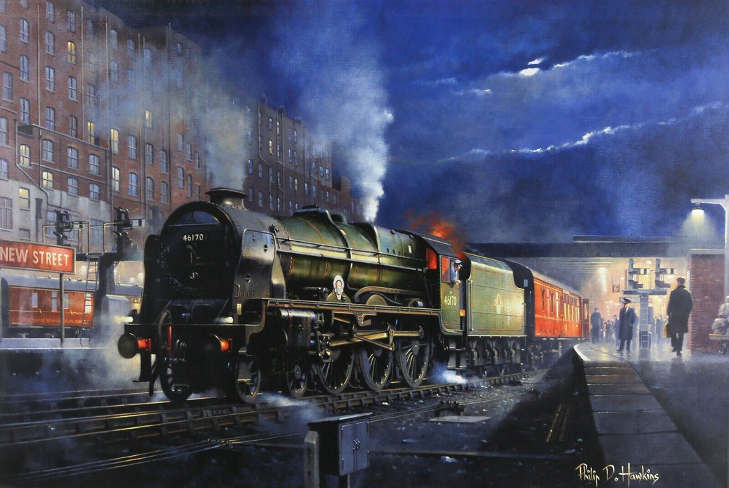 PHILIP HAWKINS, 'NIGHT SCOT AT NEW STREET', SIGNED LIMITED EDITION PRINT 29/50