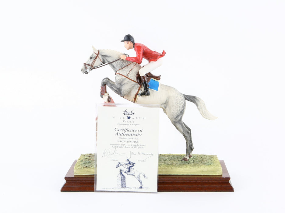 BORDER FINE ARTS 'SHOW JUMPING' LIMITED EDITION FIGURE MODEL B0366 66/850 & COA