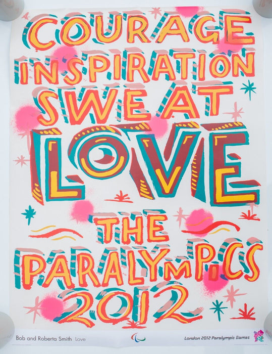 BOB & ROBERTA SMITH 'LOVE' LONDON 2012 OLYMPIC PARALYMPIC GAMES LARGE POSTER