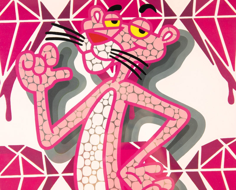 PAUL NORMANSELL, 'THE PINK PANTHER', ORIGINAL PAINTING ON ALUMINIUM, SIGNED