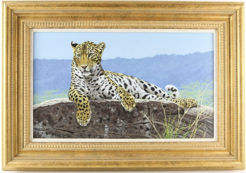 STEPHEN GAYFORD, 'SOLITUDE - AFRICAN LEOPARD', ORIGINAL ACRYLIC PAINTING, SIGNED