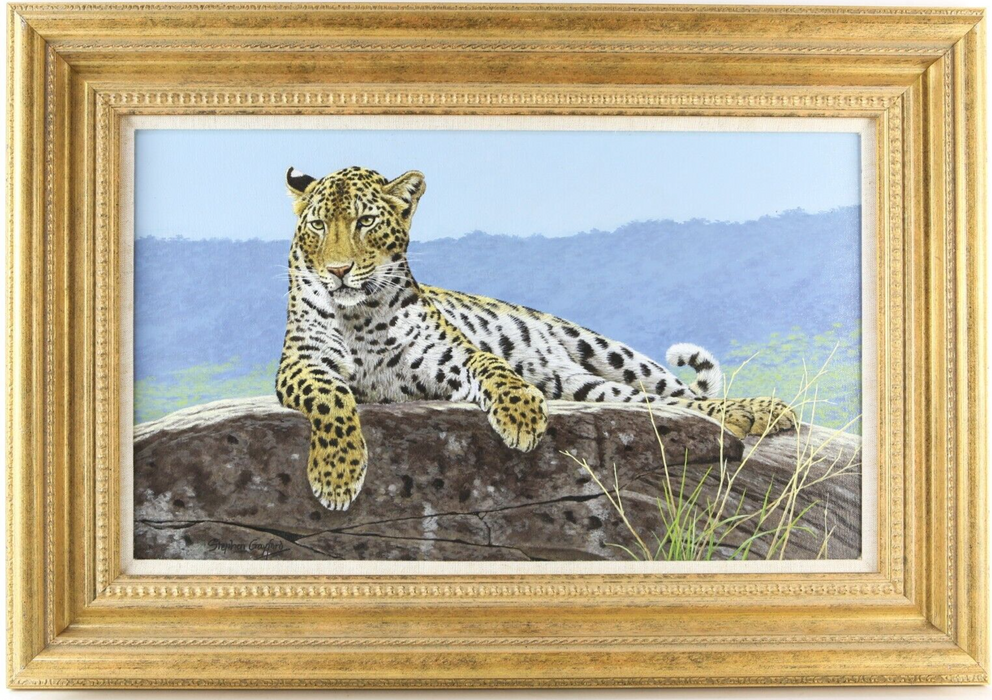 STEPHEN GAYFORD, 'SOLITUDE - AFRICAN LEOPARD', ORIGINAL ACRYLIC PAINTING, SIGNED