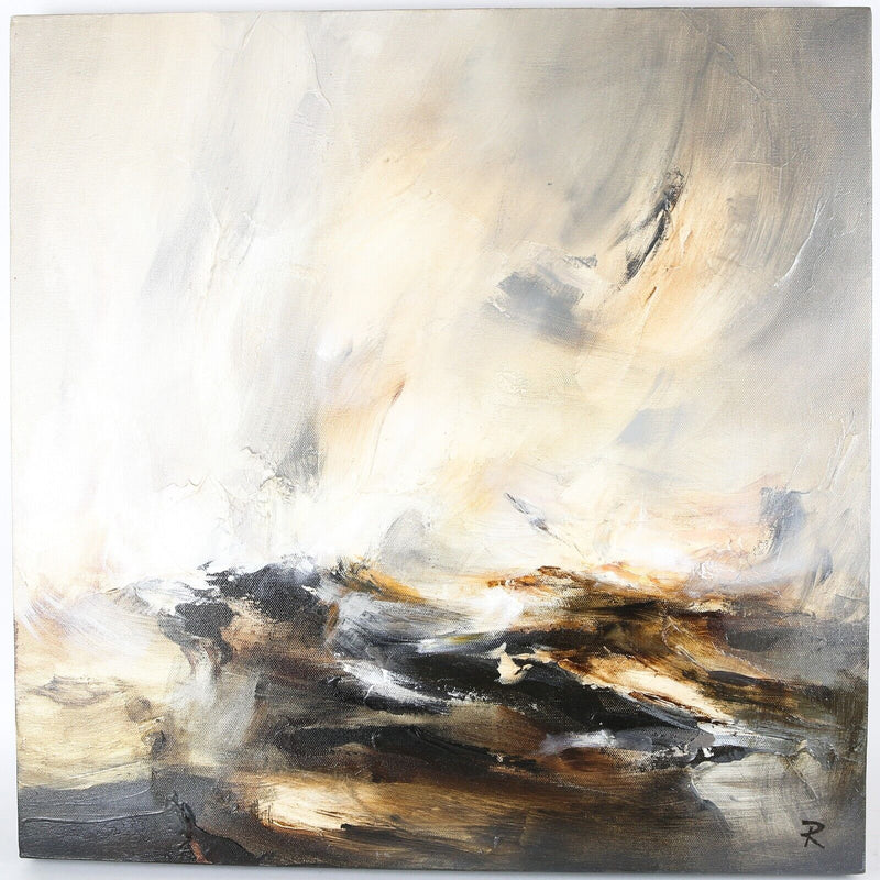 CHRIS & STEVE ROCKS, 'DANCING LIGHT', STORM SEA, ORIGINAL OIL PAINTING, SIGNED