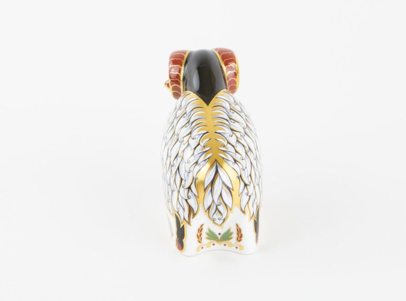 ROYAL CROWN DERBY ’DERBY RAM' PAPERWEIGHT FIGURE MODEL & GOLD STOPPER