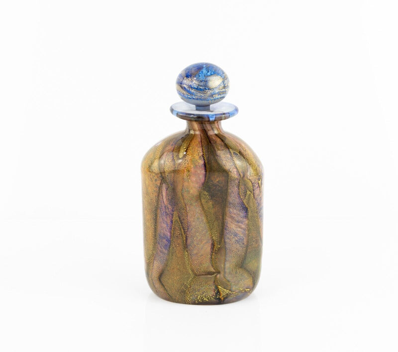TIMOTHY & JONATHAN HARRIS ISLE OF WIGHT GOLDEN MOSAIC GLASS SCENT PERFUME BOTTLE