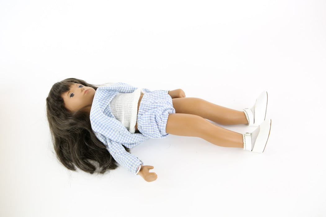 TRENDON SASHA DOLL - BRUNETTE GINGHAM GIRL BROWN 4-103 D.366 USA, BOXED