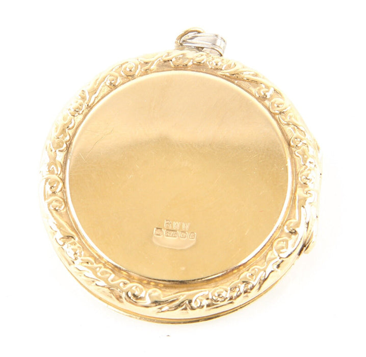 9ct YELLOW GOLD OPEN LOCKET SOVEREIGN COIN CASE PENDANT, HALLMARKED, 8.9g