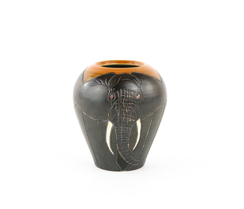 SALLY TUFFIN FOR DENNIS CHINAWORKS - ELEPHANT AFRICAN OVOID TUBELINED VASE