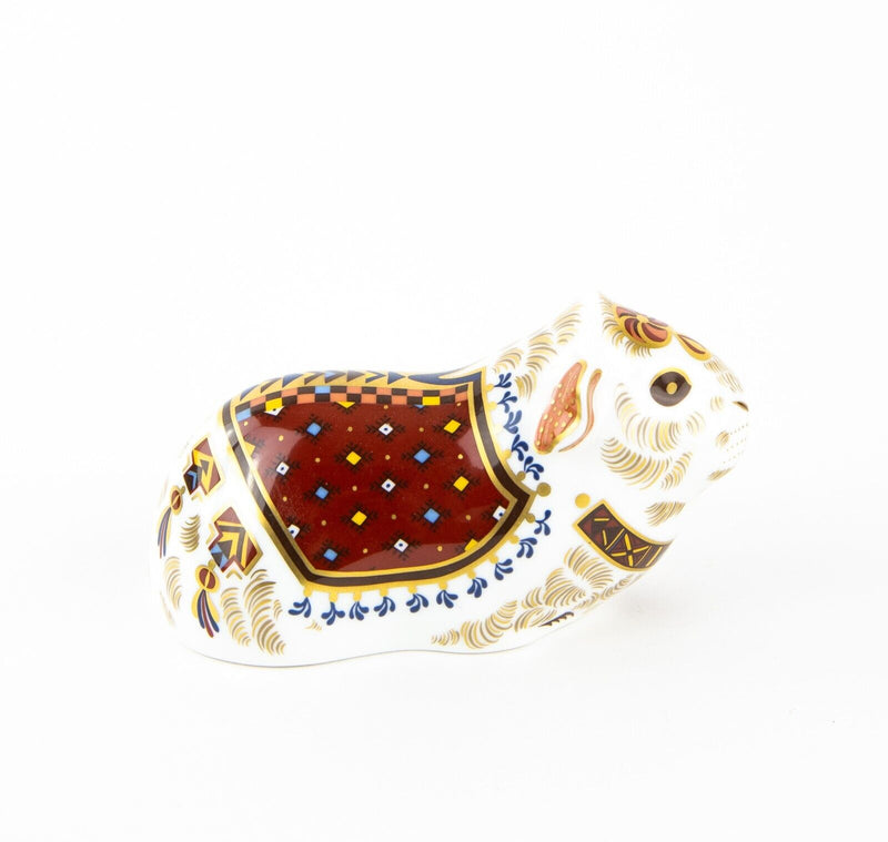 ROYAL CROWN DERBY ’GUINEA PIG' PAPERWEIGHT FIGURE MODEL & GOLD STOPPER