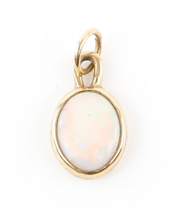 9ct YELLOW GOLD & OPAL PENDANT CHARM, HALLMARKED, 1g