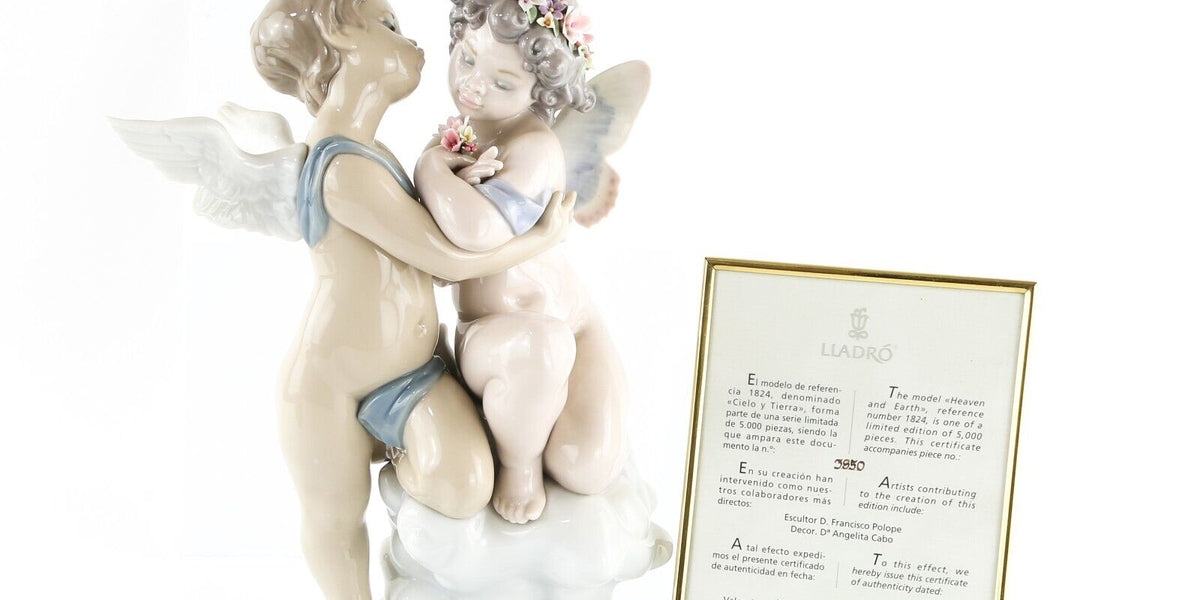 Lladro 'Heaven And Earth' Cherub Children Large Figure Model 1824