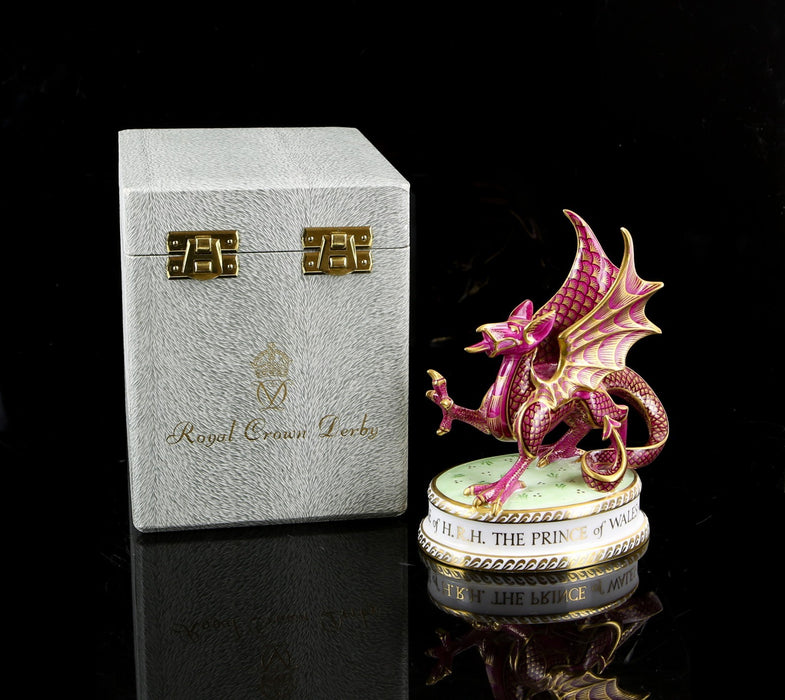 ROYAL CROWN DERBY 'WELSH DRAGON' LIMITED EDITION INVESTITURE PAPERWEIGHT FIGURE