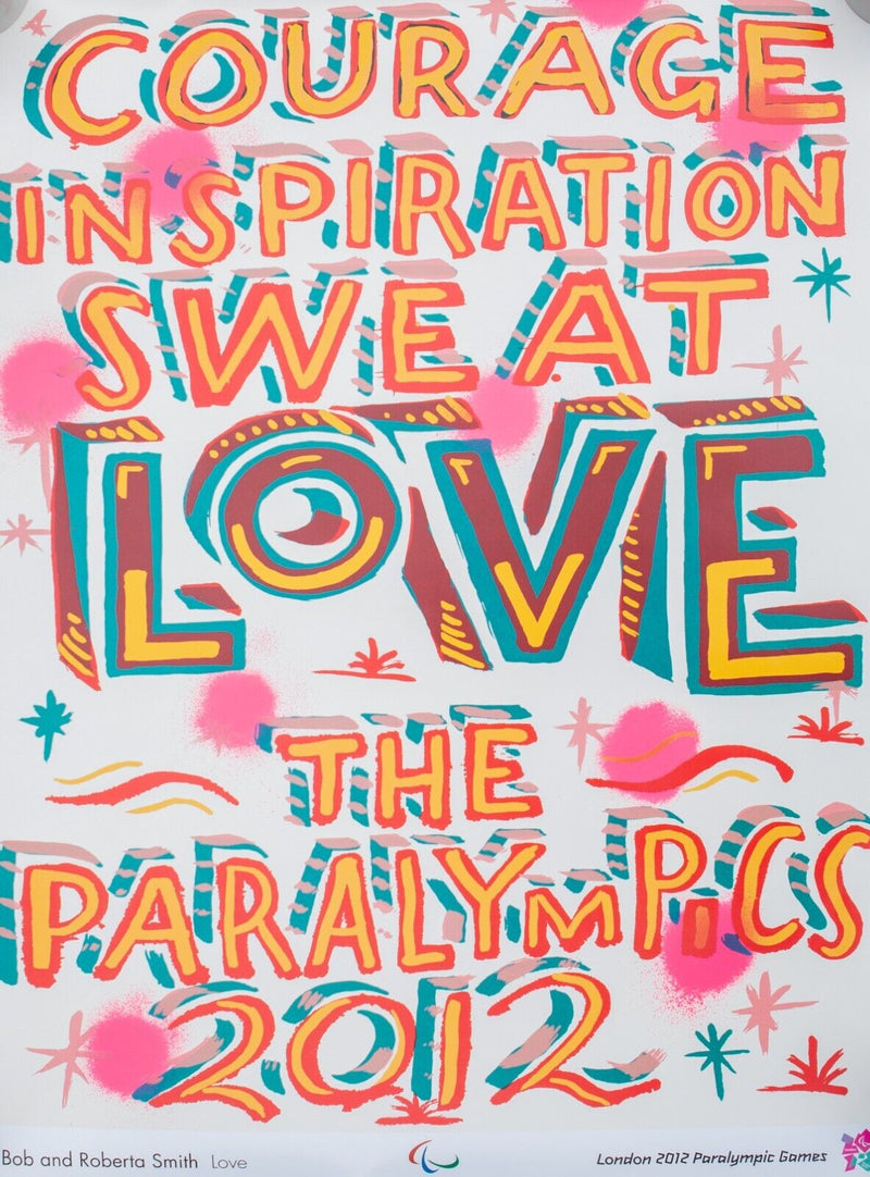 BOB & ROBERTA SMITH 'LOVE' LONDON 2012 OLYMPIC PARALYMPIC GAMES LARGE POSTER