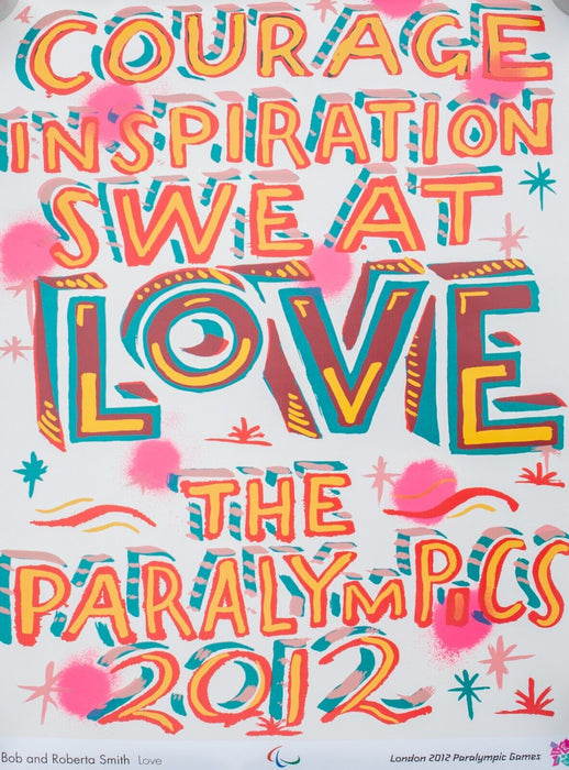 BOB & ROBERTA SMITH 'LOVE' LONDON 2012 OLYMPIC PARALYMPIC GAMES LARGE POSTER