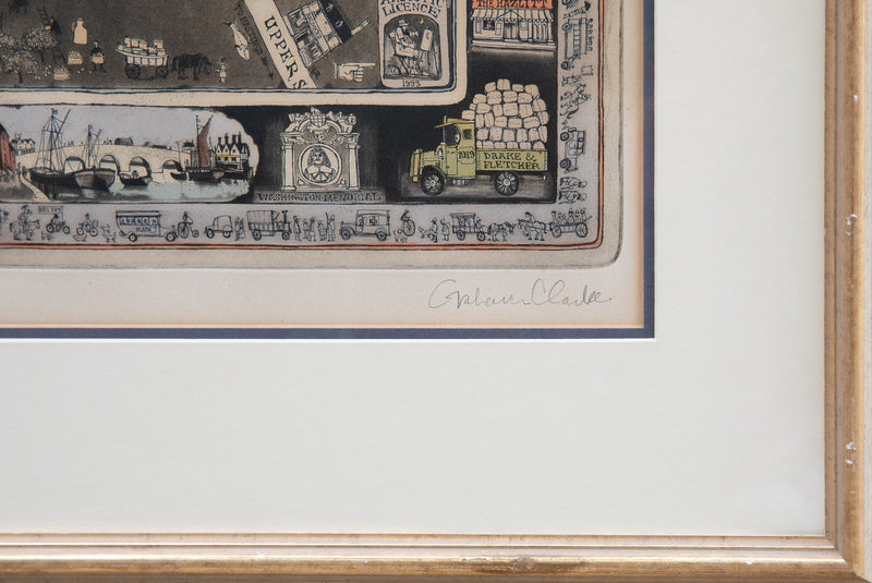 GRAHAM CLARKE 'COUNTY TOWN' LARGE LIMITED EDITION MAIDSTONE KENT ETCHING 55/200
