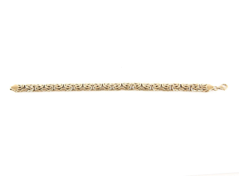 9ct YELLOW GOLD SNAIL CHAIN STYLE BRACELET, 10g, HALLMARKED, 19cm LENGTH