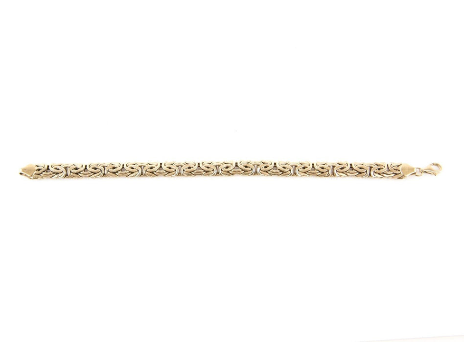 9ct YELLOW GOLD SNAIL CHAIN STYLE BRACELET, 10g, HALLMARKED, 19cm LENGTH