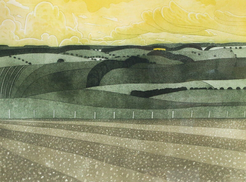 JOHN BRUNSDON, 'MARLBOROUGH DOWNS', LIMITED EDITION ETCHING PRINT, SIGNED