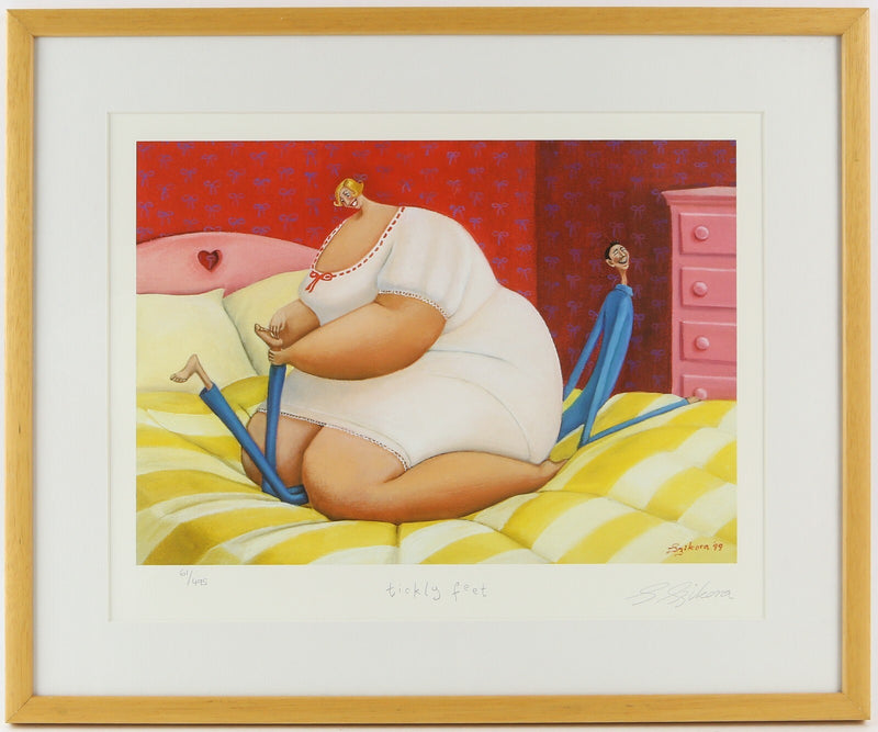 SARAH JANE SZIKORA, 'TICKLY FEET', LIMITED EDITION PRINT 61/495, SIGNED