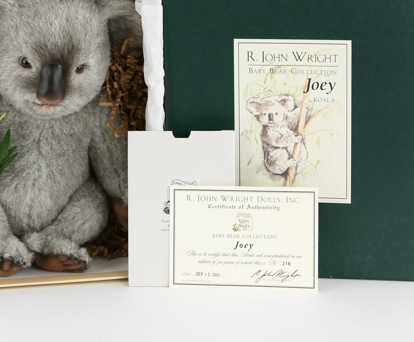 R JOHN WRIGHT - 'JOEY' LIMITED EDITION BABY KOALA TEDDY BEAR 290/500 BOXED & COA