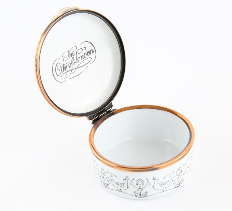 CRUMMLES & CO 'THE CITY OF LONDON' LIBERTY ENAMEL TRINKET PILL JEWELLERY BOX