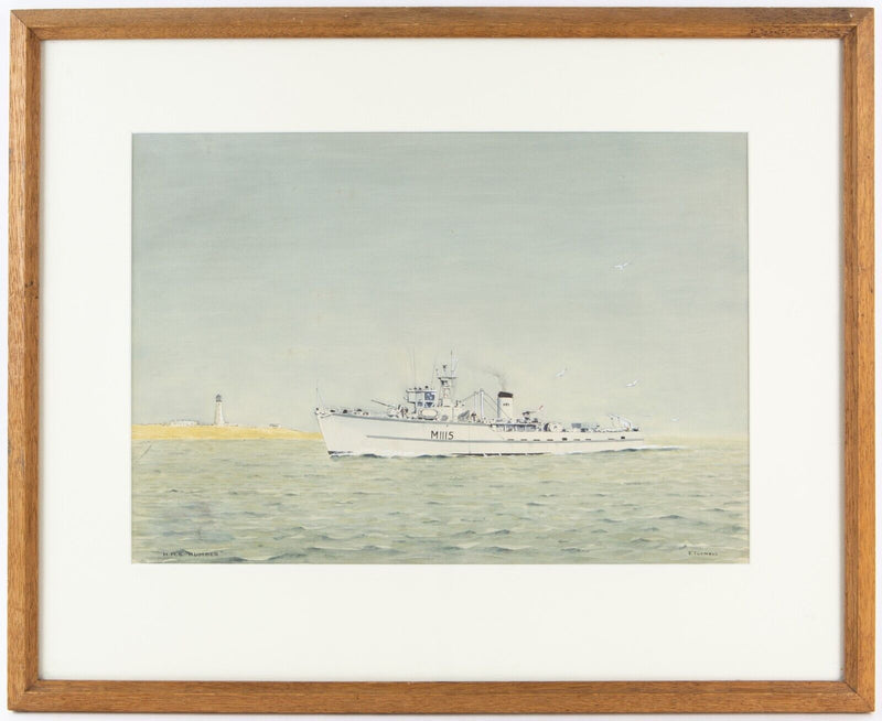ERIC TUFNELL, 'HMS HUMBER', MARINE NAVEL STUDY, ORIGINAL WATERCOLOUR, SIGNED