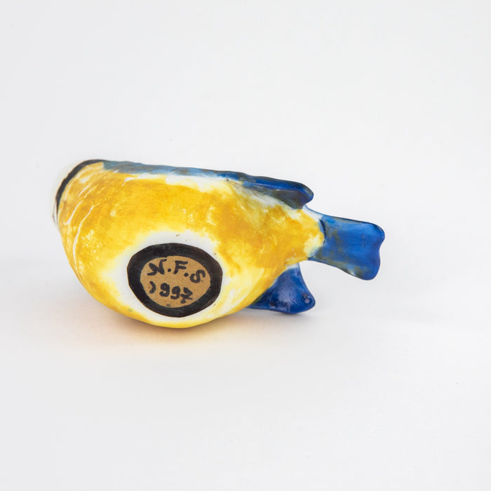 ROSEMARY WREN, OXSHOTT POTTERY - BLUE TIT, 1997 STUDIO ART BIRD FIGURE MODEL