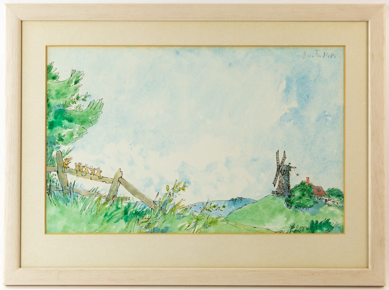 QUENTIN BLAKE, MOUSE TROUBLE, ORIGINAL WATERCOLOUR & INK ARTWORK, SIGNED