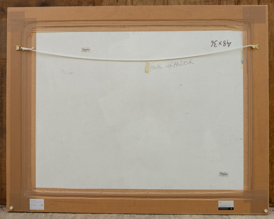 TOM BUTLER, 'CANAL GRANDEUR' VENICE, LARGE ORIGINAL MIXED MEDIA PAINTING, SIGNED