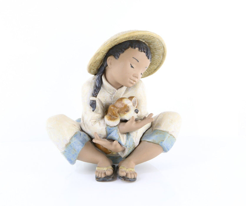 LLADRO 'BOYS BEST FRIEND' GRES CHILD DOG PUPPY FIGURE MODEL 2226