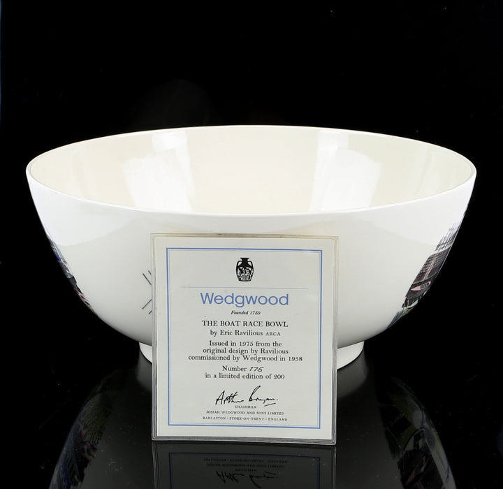 ERIC RAVILIOUS, WEDGWOOD 'BOAT RACE' 1975 LARGE LIMITED EDITION BOWL 175/200 COA