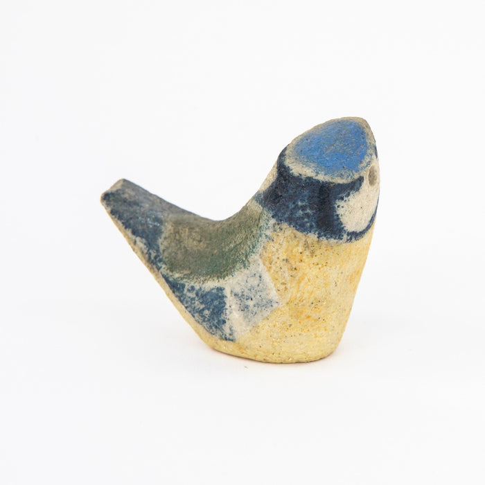 ROSEMARY WREN, OXSHOTT POTTERY - BLUE TIT, STUDIO ART BIRD FIGURE MODEL, SIGNED