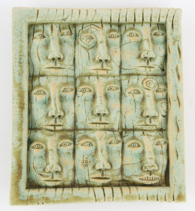 ALASDAIR NEIL MACDONELL - STUDIO ART POTTERY MULTIPLE FACE MASK WALL PLAQUE