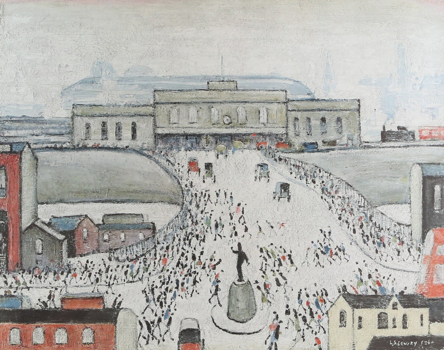 L.S. LAURENCE STEPHEN LOWRY, 'STATION APPROACH', SIGNED LIMITED EDITION PRINT, 295/850