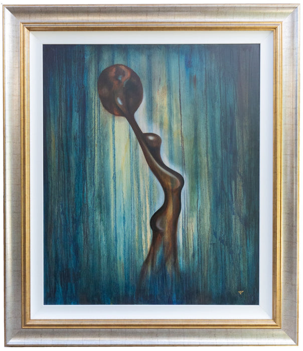 JENNINE PARKER, 'EXUBERANCE', FIGURAL STUDY, LARGE ORIGINAL OIL PAINTING, SIGNED