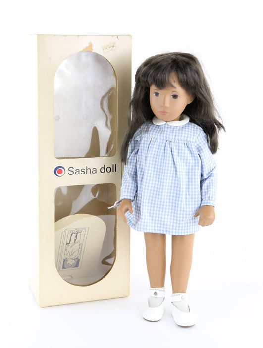 TRENDON SASHA DOLL - BRUNETTE GINGHAM GIRL BROWN 4-103 D.366 USA, BOXED